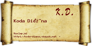 Koda Diána névjegykártya